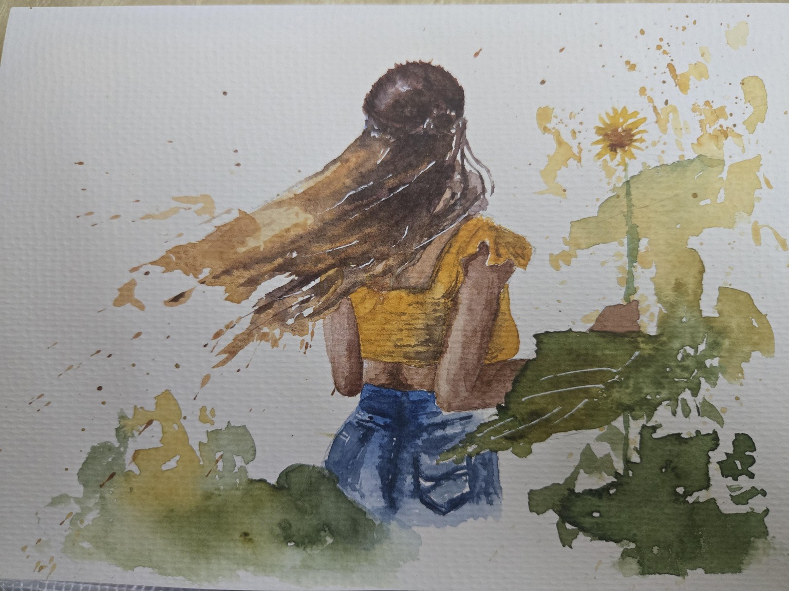 Girl in sunflower field - image 1 - student project