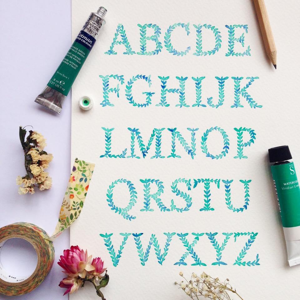 Floral + Foliage alphabet - image 1 - student project