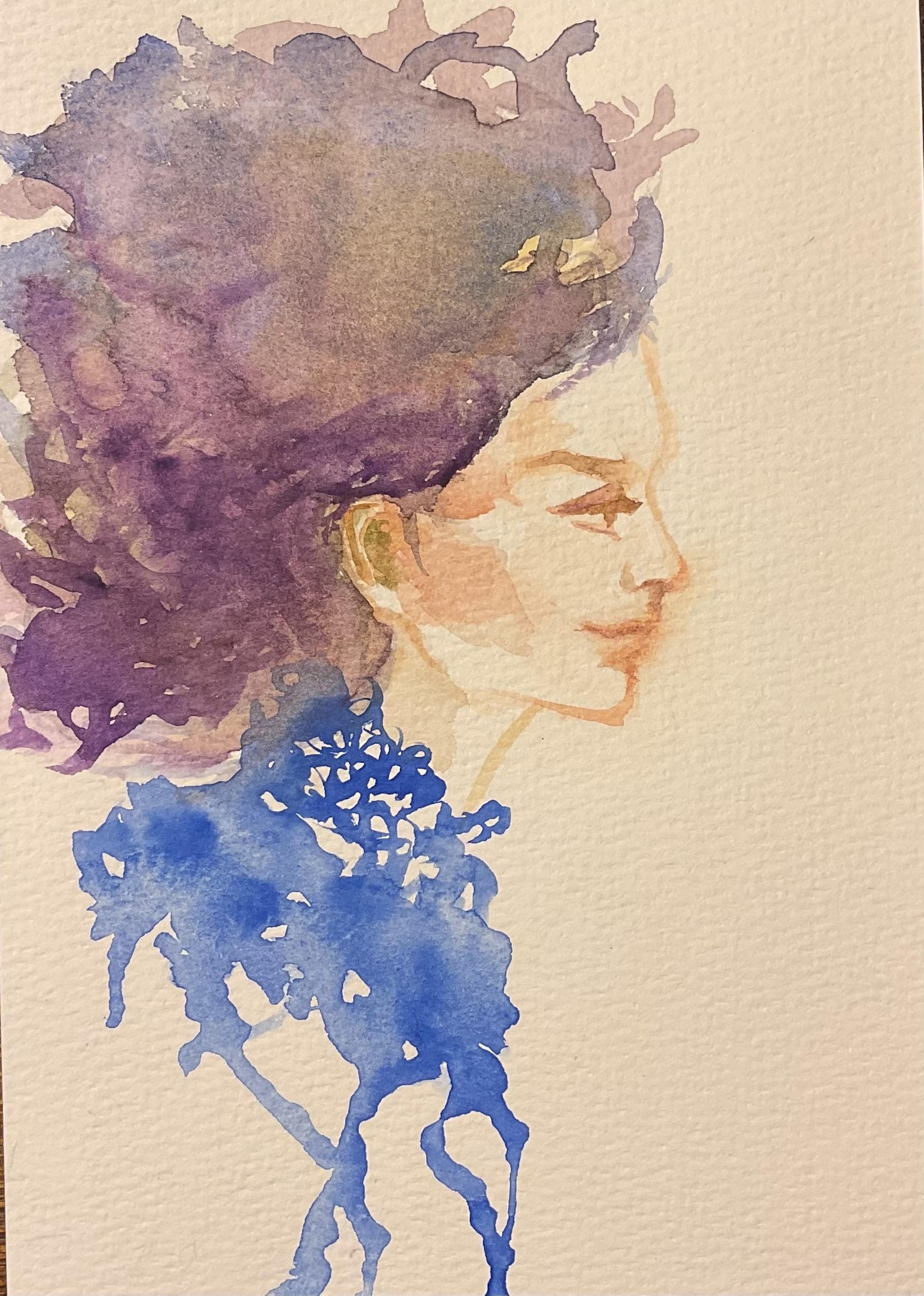Lose watercolor portrait - image 2 - student project