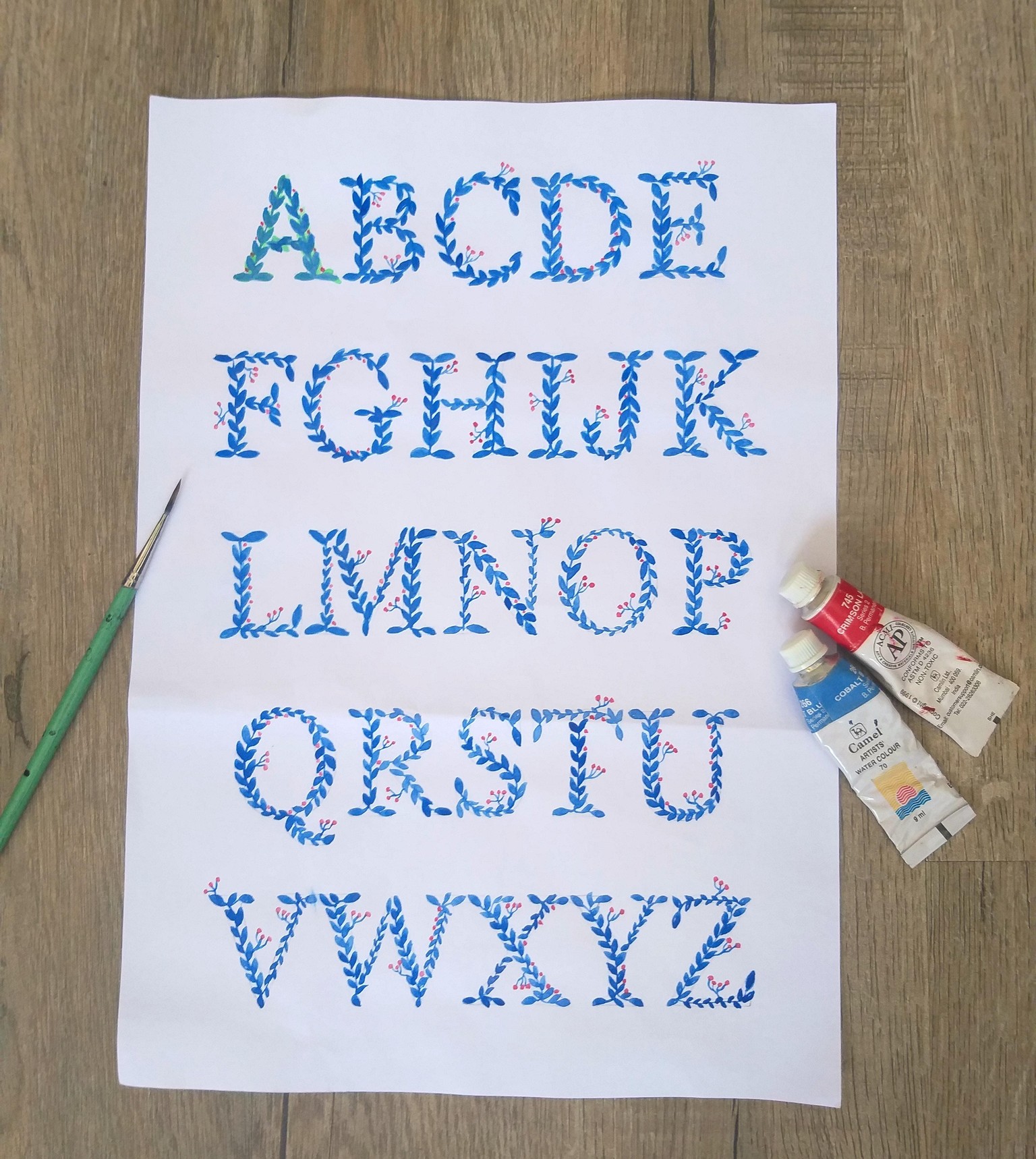Watercolour Alphabets - image 1 - student project