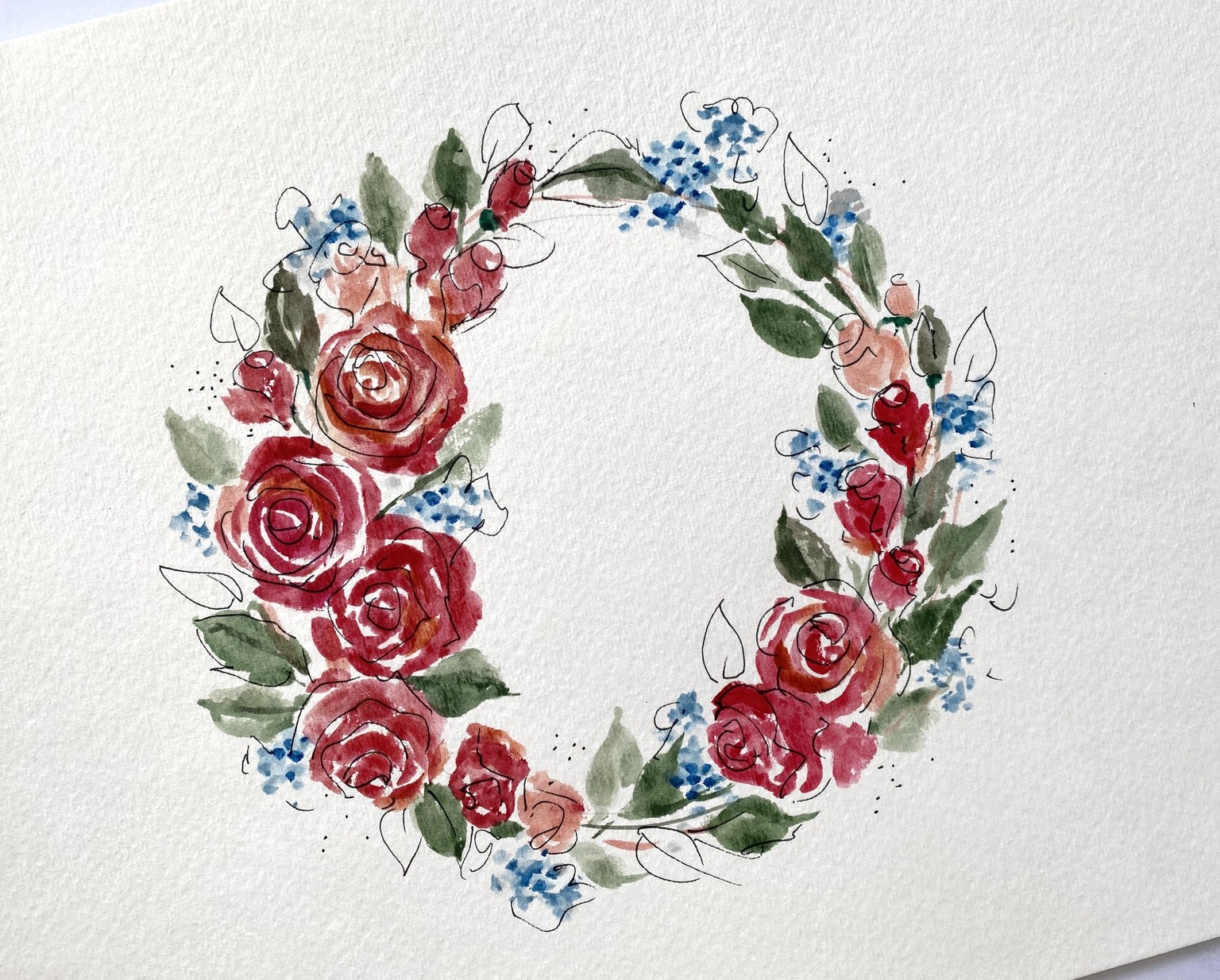 Watercolor Flower Wreaths - image 2 - student project