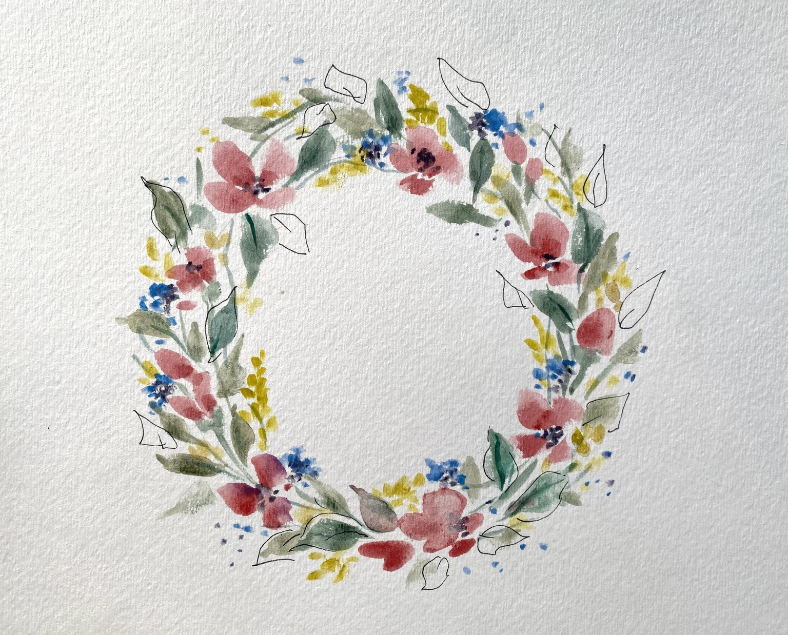 Watercolor Flower Wreaths - image 3 - student project