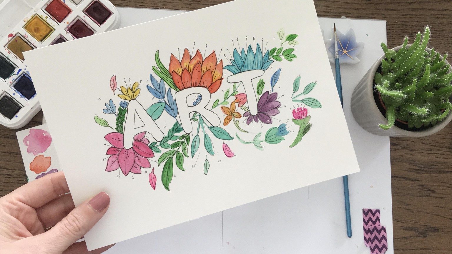 3 Watercolor Floral & Botanicals Lettering - image 4 - student project