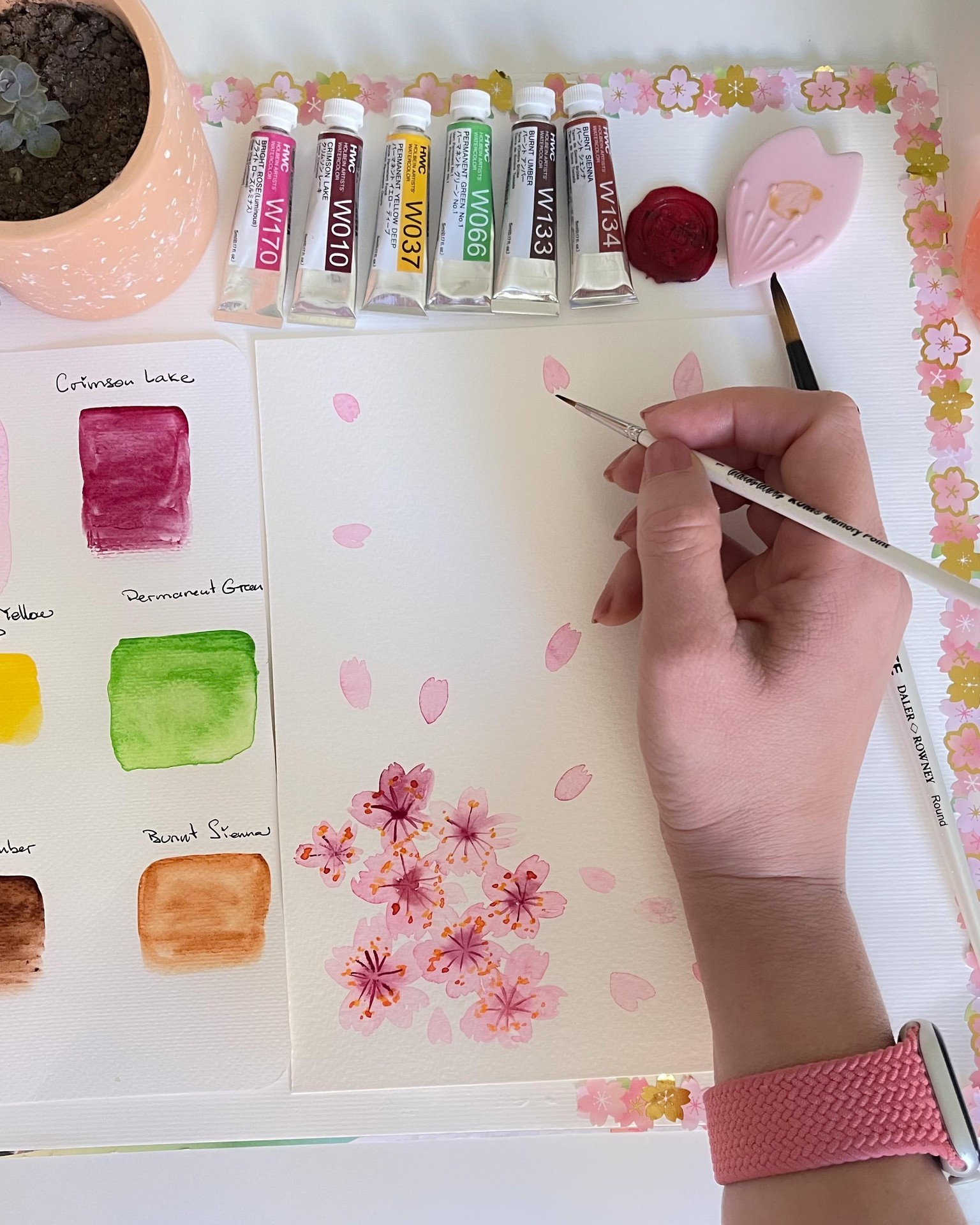 SAMPLE PROJECT:  Watercolour Sakura - Cherry Blossoms - image 3 - student project