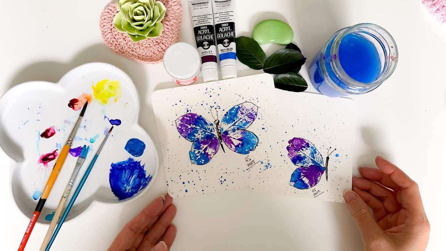 SAMPLE PROJECT: Butterfly printed with natural leaves and Gouache - image 5 - student project