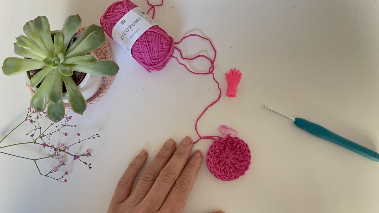 SAMPLE PROJECT: Pink Crochet Coaster - image 2 - student project