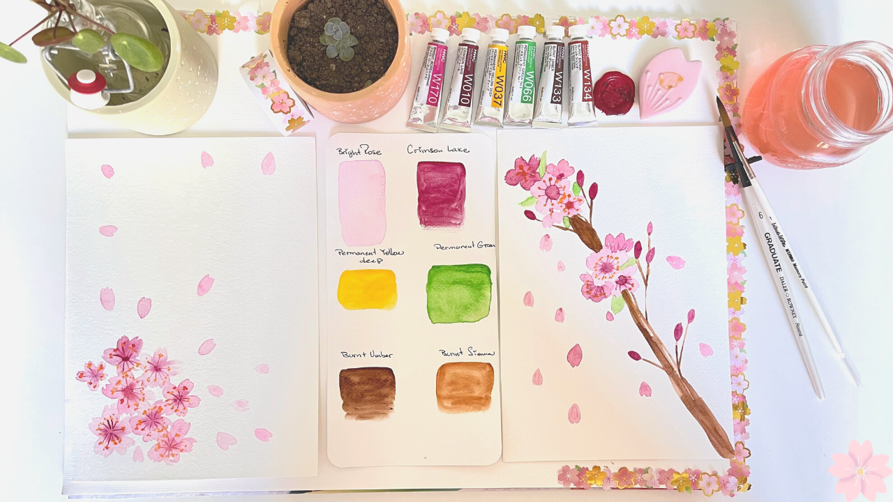 SAMPLE PROJECT:  Watercolour Sakura - Cherry Blossoms - image 5 - student project