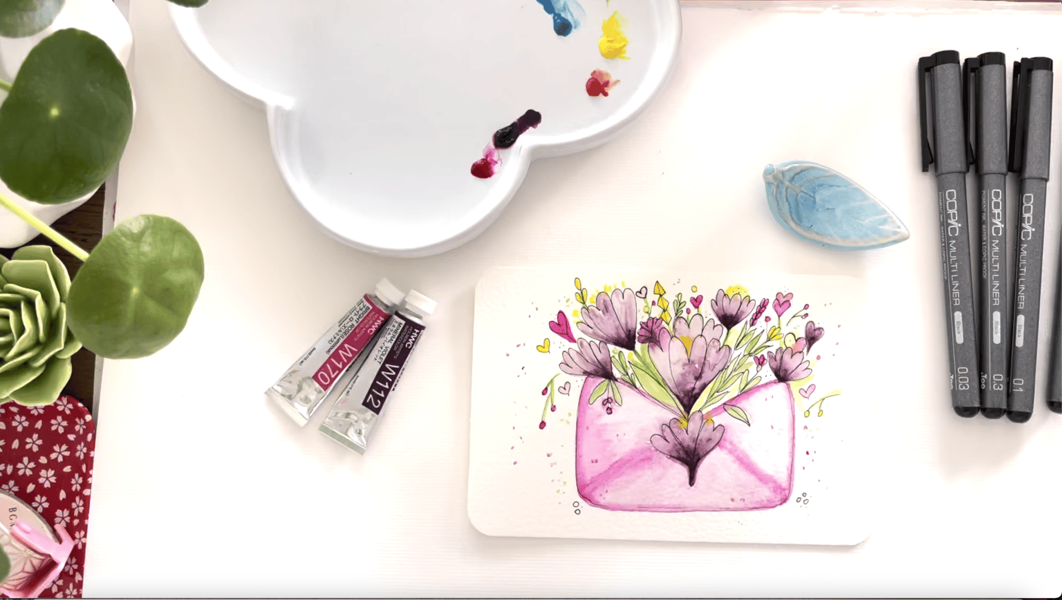 SAMPLE PROJECT: Watercolor Spring Flowers using Geometrical Shapes - image 3 - student project