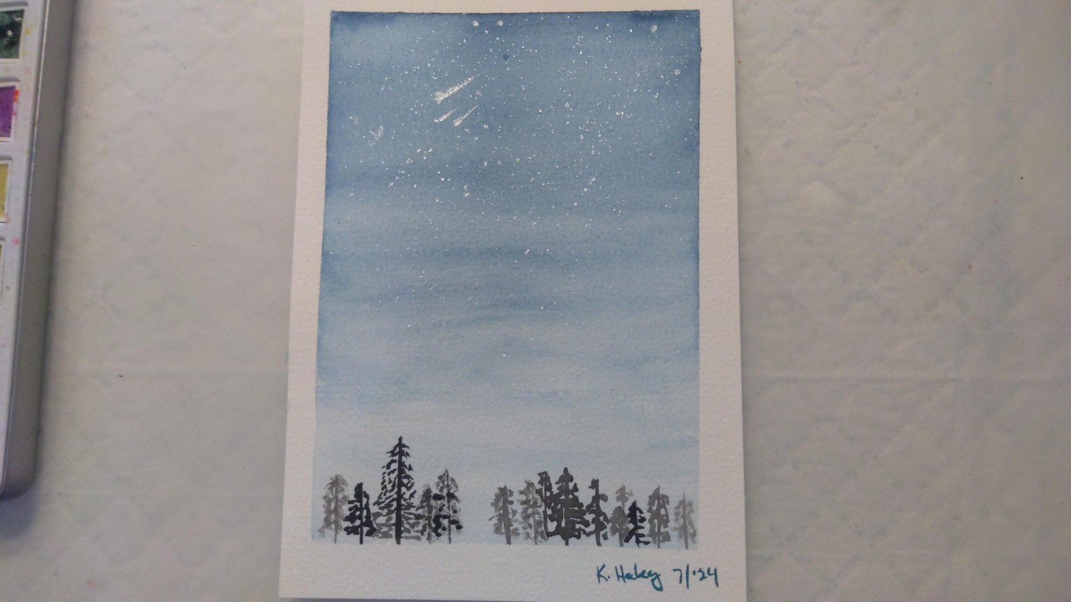 Simple Watercolor Night Sky - image 1 - student project