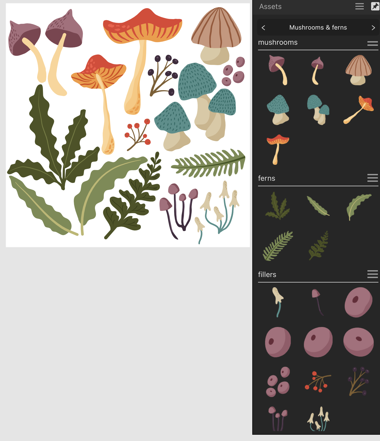 Mushrooms & Ferns - my assets - image 2 - student project