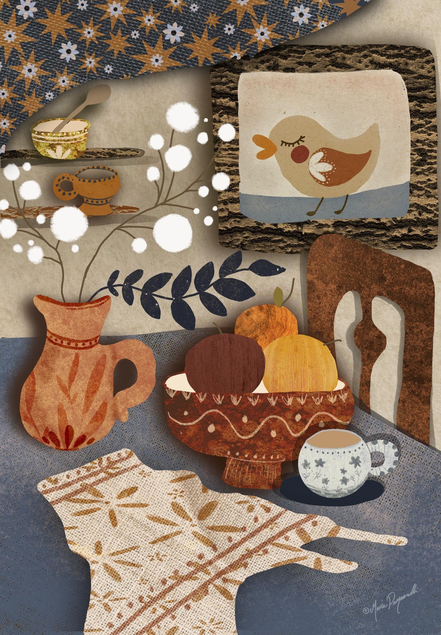 Magic Texture still life with paper cut effect. - image 1 - student project