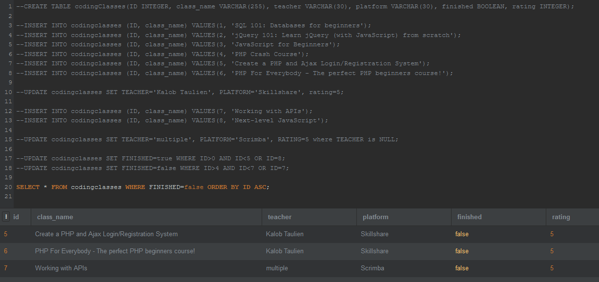 coding classes DB - image 1 - student project