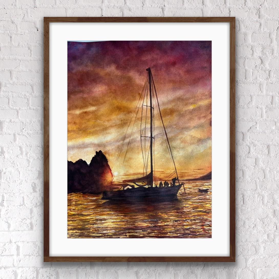 Sailboat in Sunset - image 2 - student project