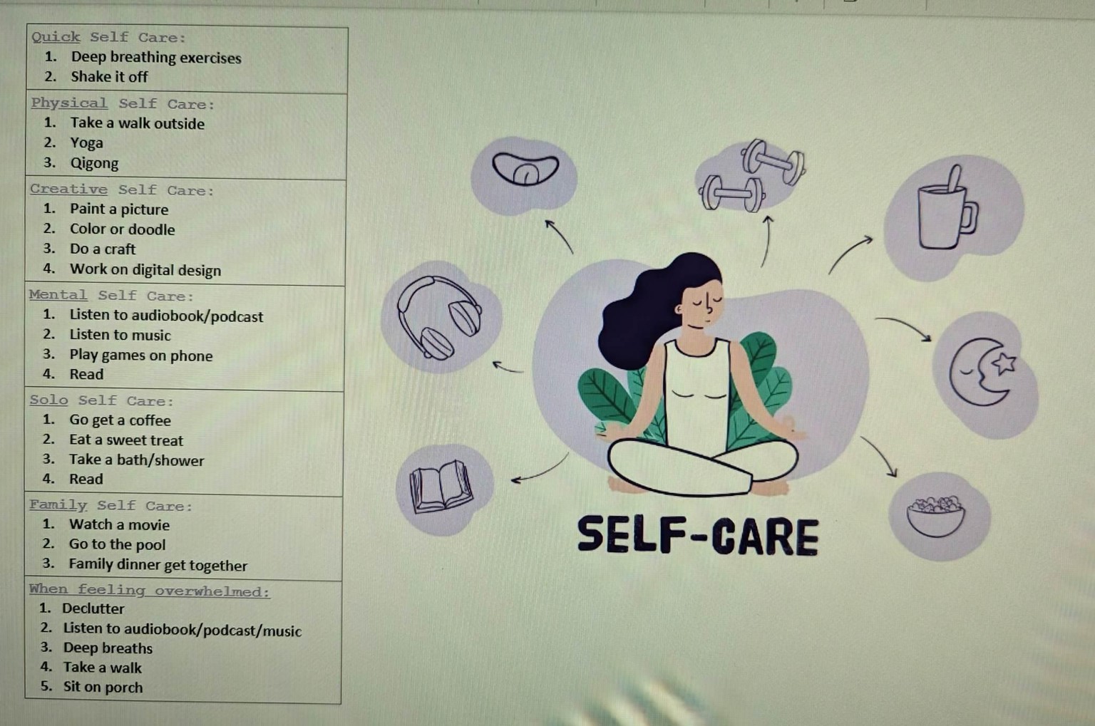 Self Care - image 1 - student project