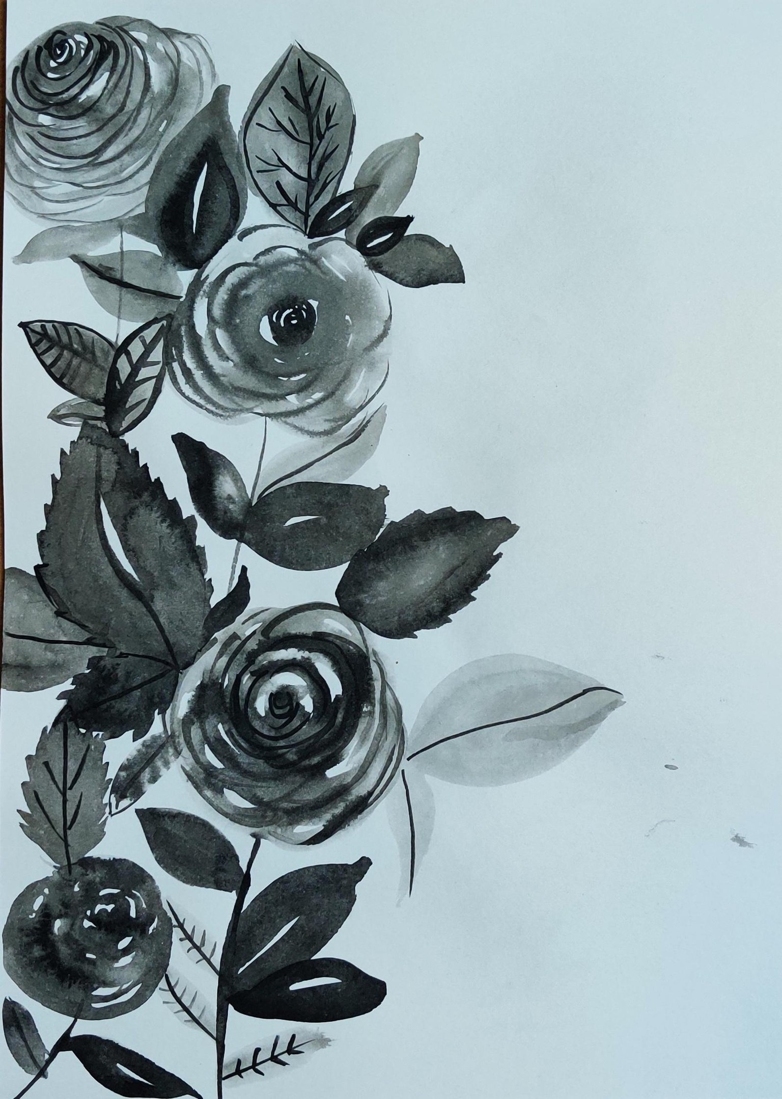 Ink florals: Three different styles - image 1 - student project