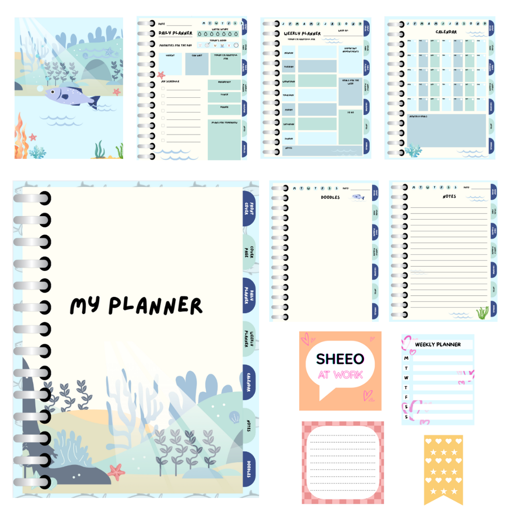 Under The Sea Planner + Stickers - image 1 - student project