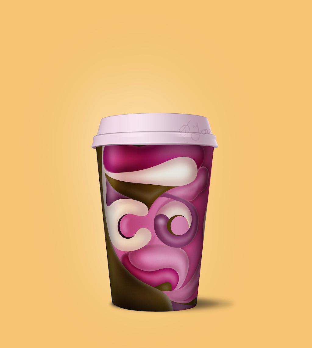 Abstract swirl typography Coffee Cup - image 3 - student project