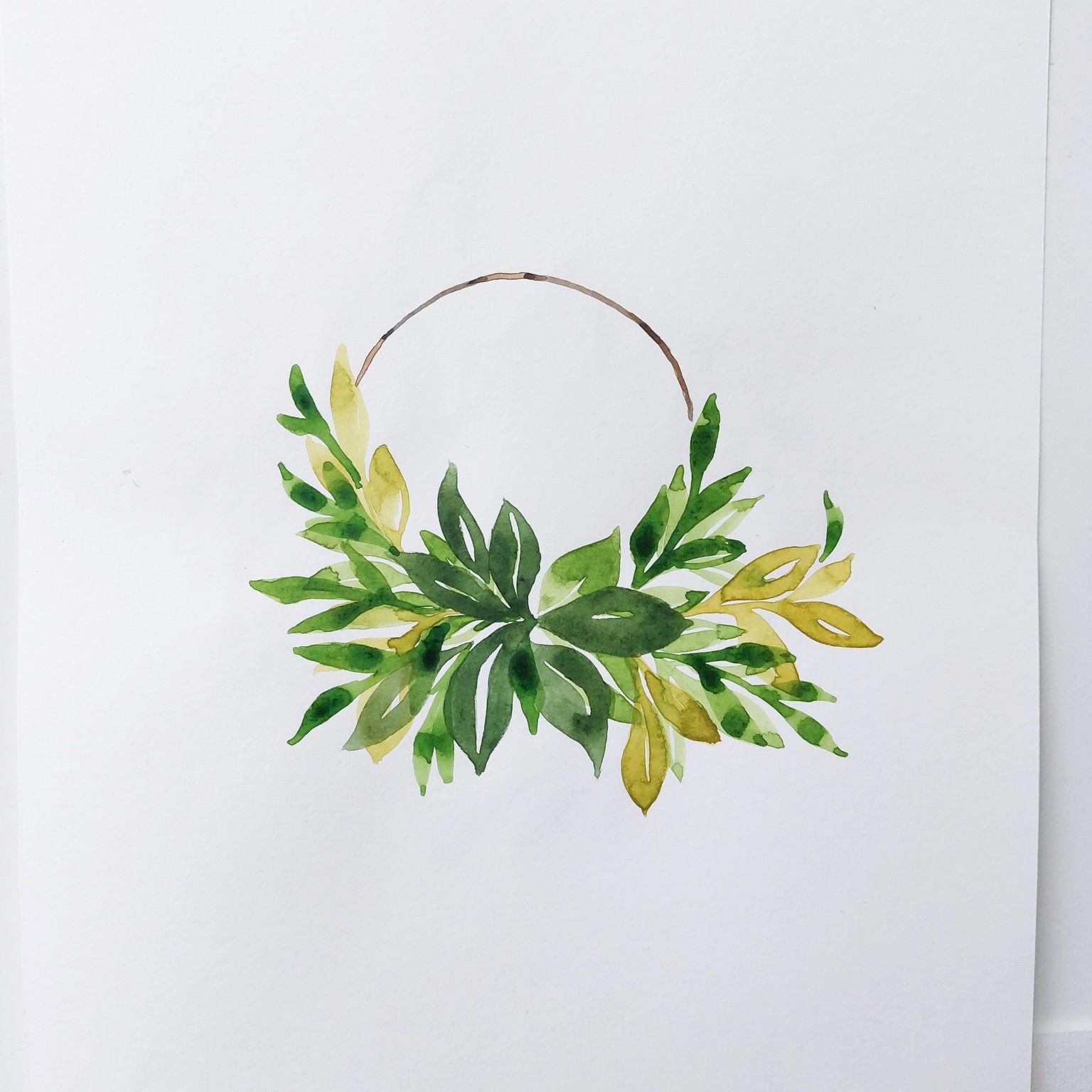Experimenting wreath design with watercolour - image 1 - student project