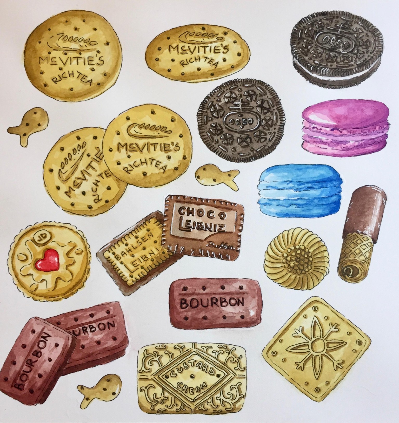 My Watercolor Biscuits & Cookies - image 1 - student project