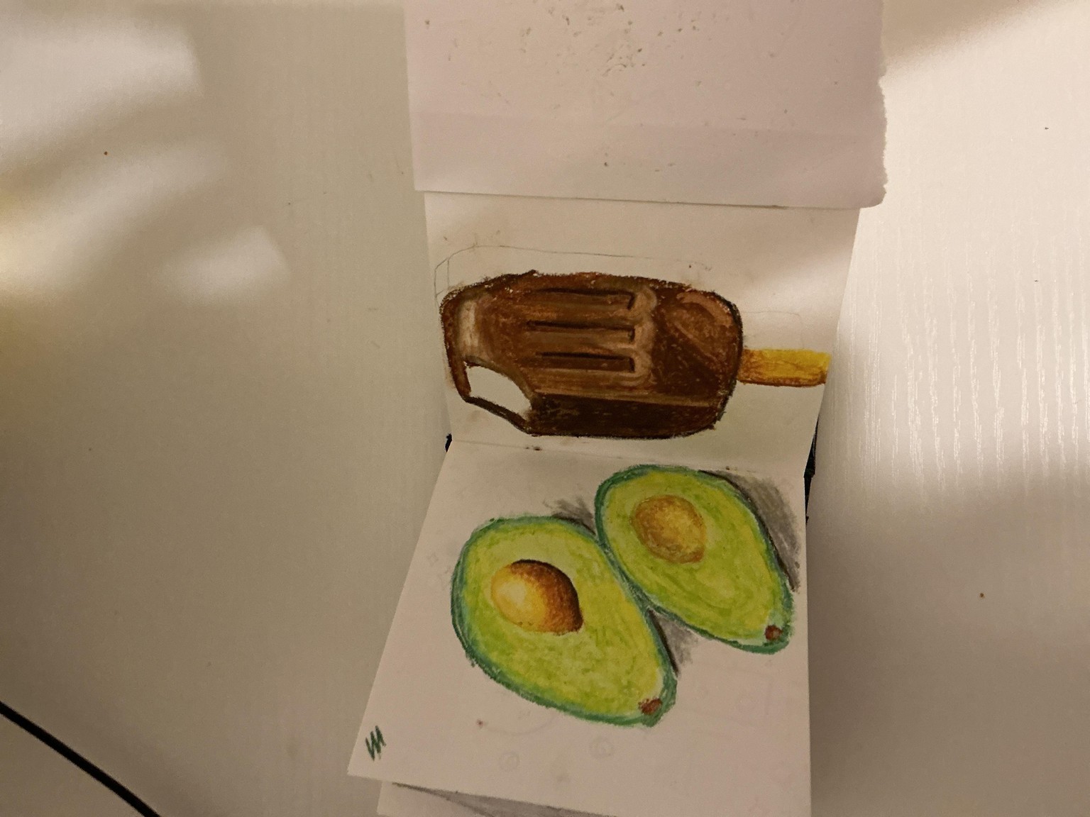 croissant and avocado oil pastel - image 1 - student project