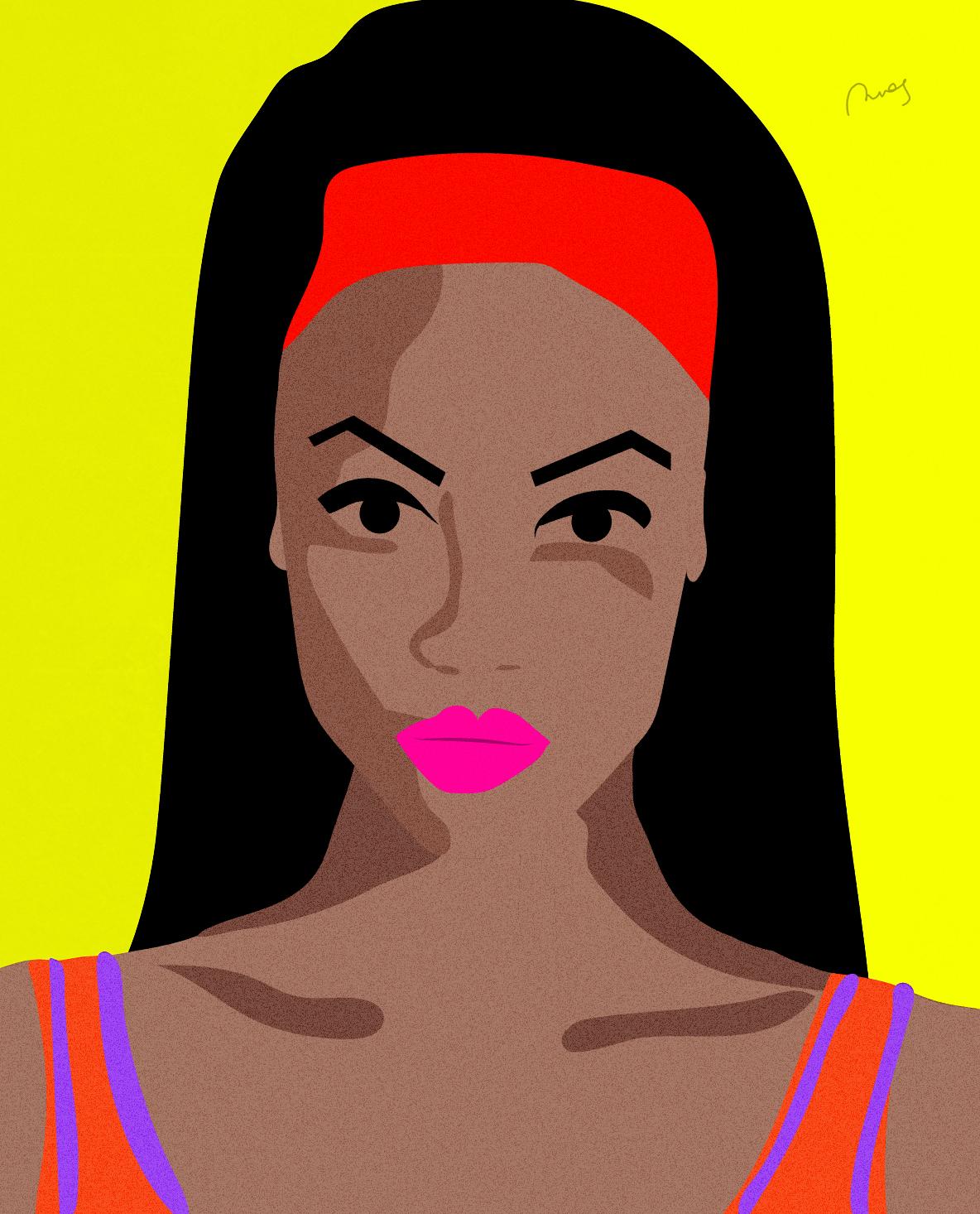 naomi campbell - digital illustration - image 1 - student project