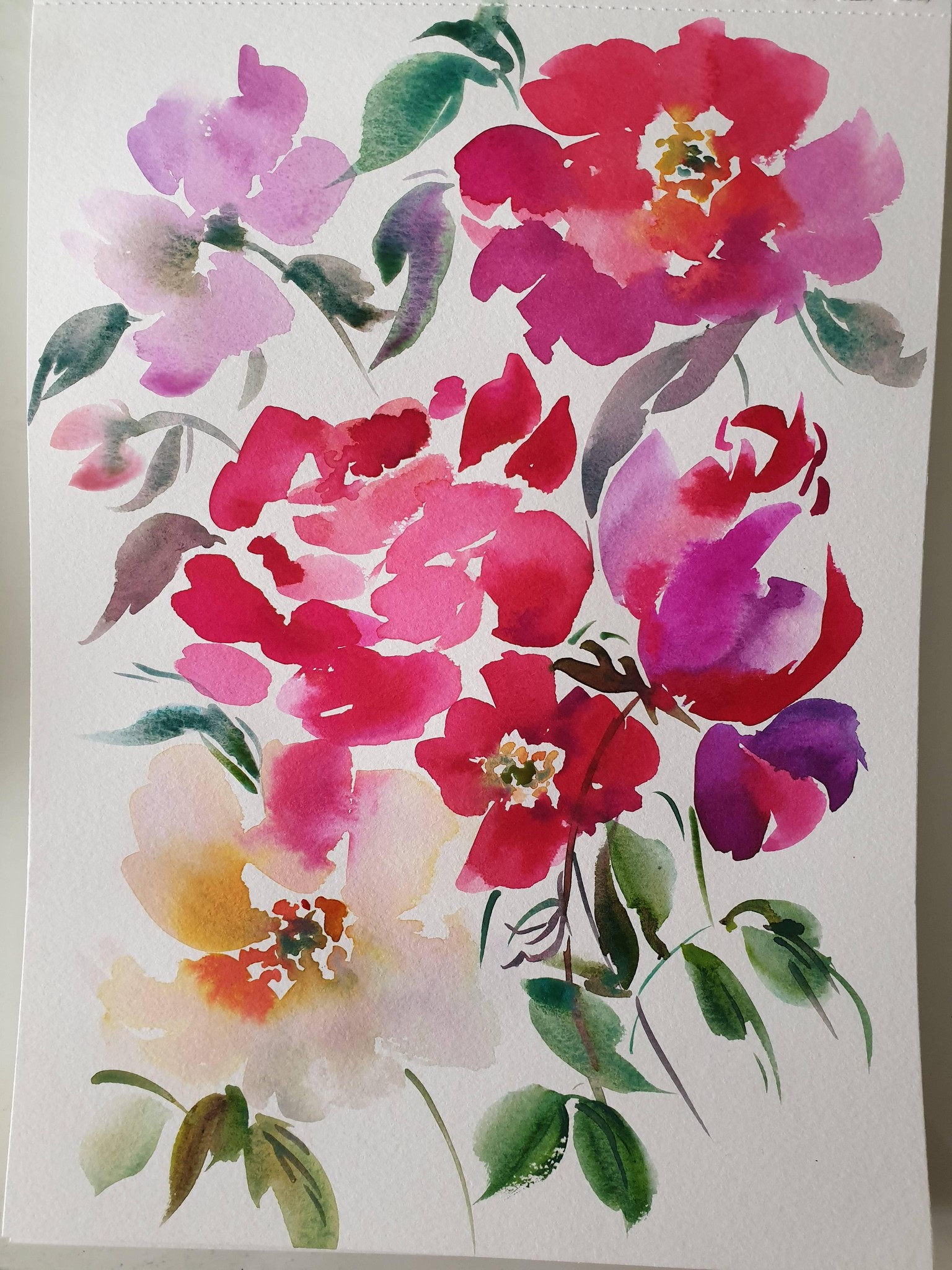 Loose Watercolor Florals Practice - image 1 - student project