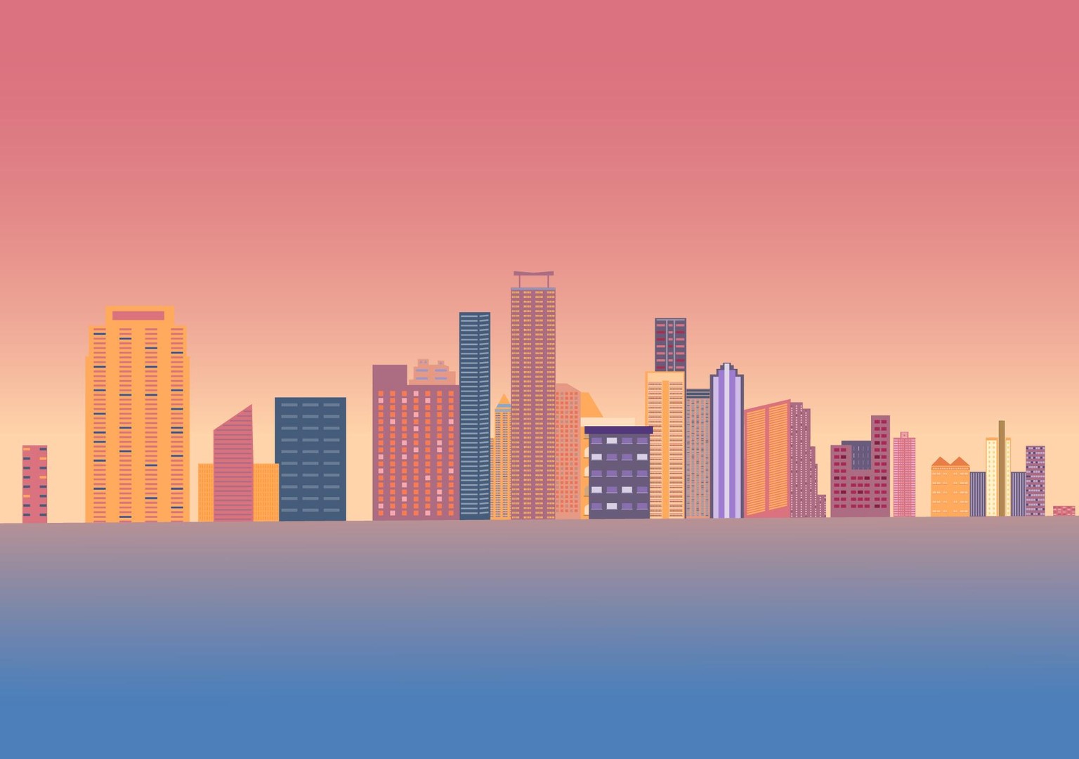 Miami Sunset Skyline - image 1 - student project