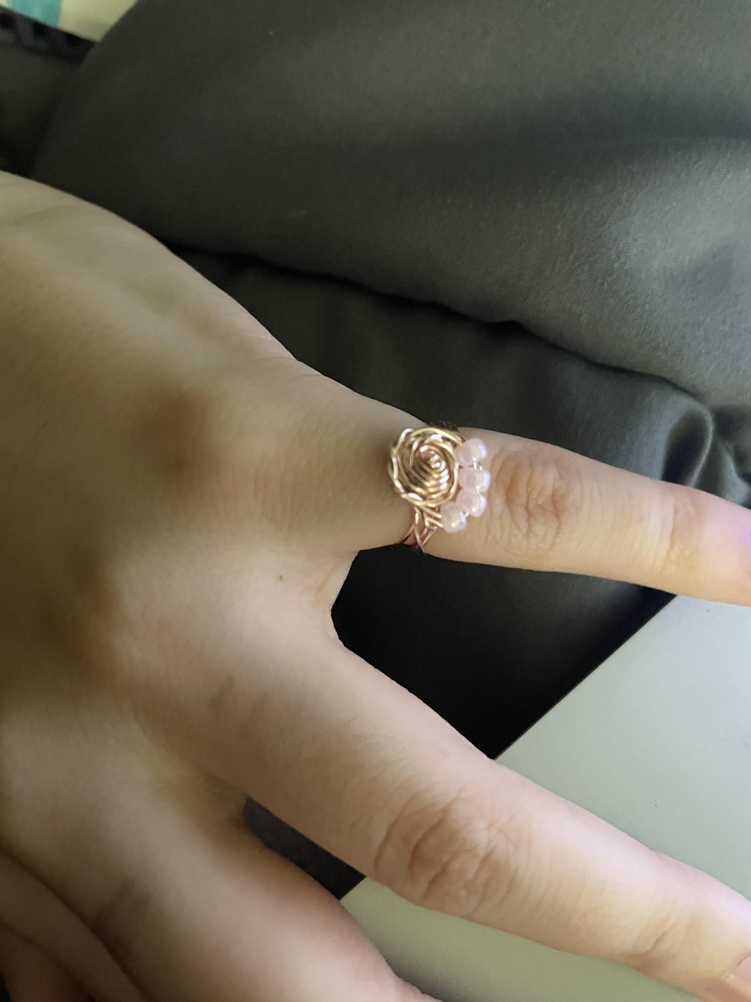 Wire wrap rose ring - image 1 - student project