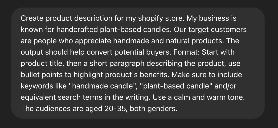 ChatGPT Prompt Challenge for My Shopify Store - image 1 - student project