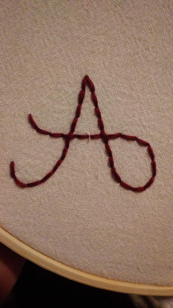 First shot at embroidering letters! - image 1 - student project