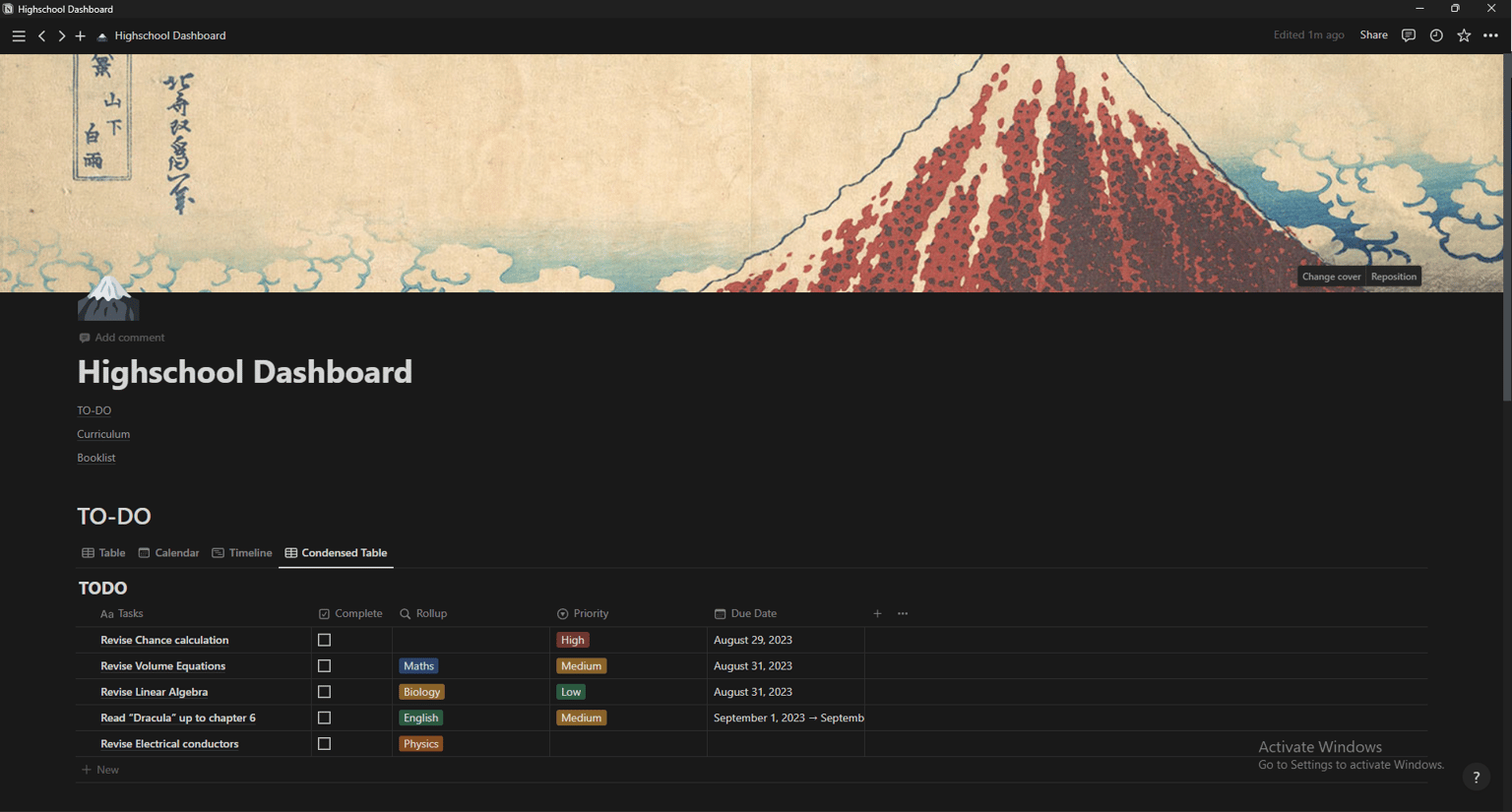 My high school dashboard - image 1 - student project