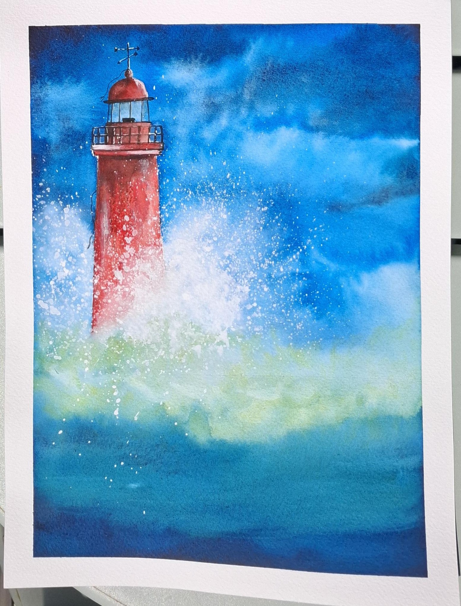 Vague s'écrasant sur un phare - image 1 - student project