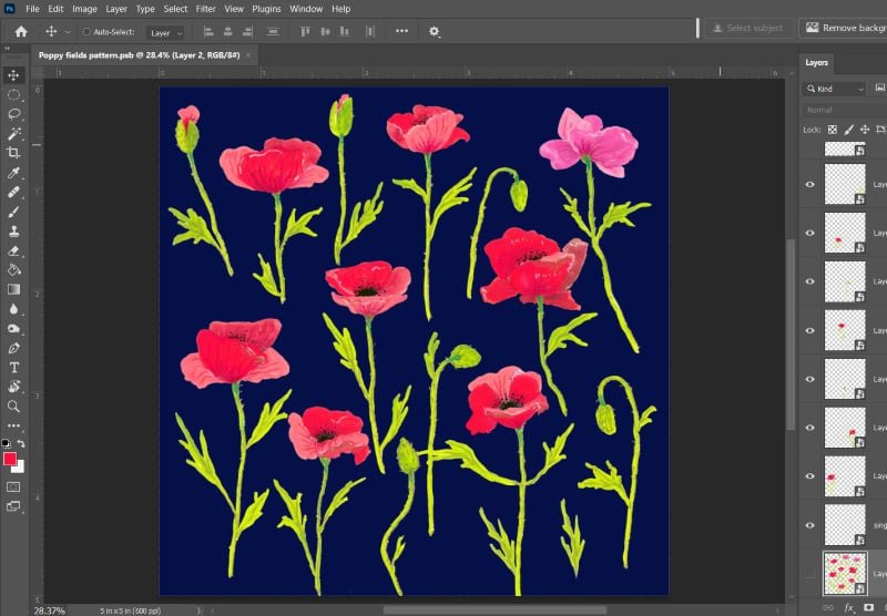 Floral Patterns in Gouache with Mel - image 3 - student project