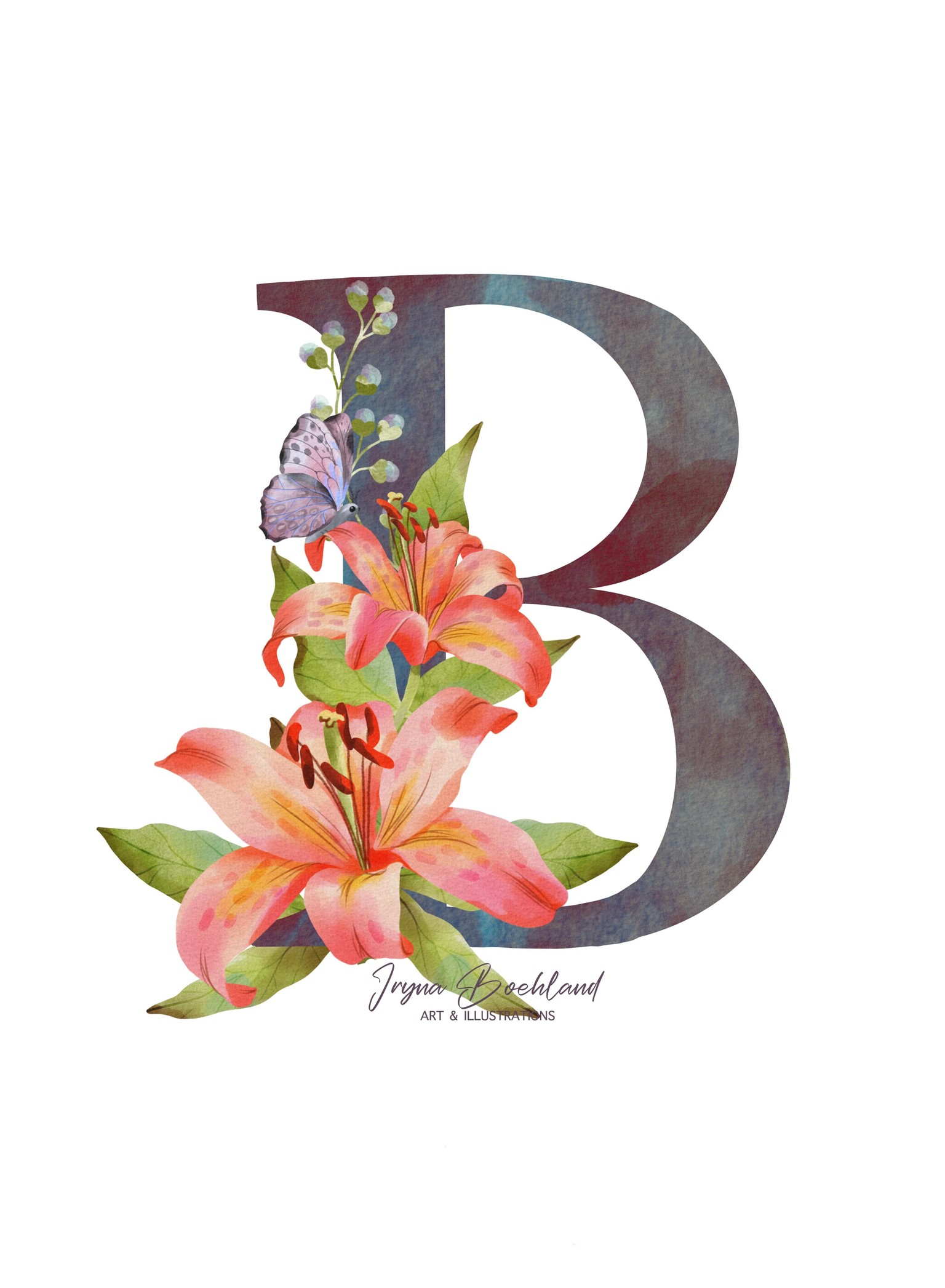 Procreate watercolor flowers and compositions - image 1 - student project