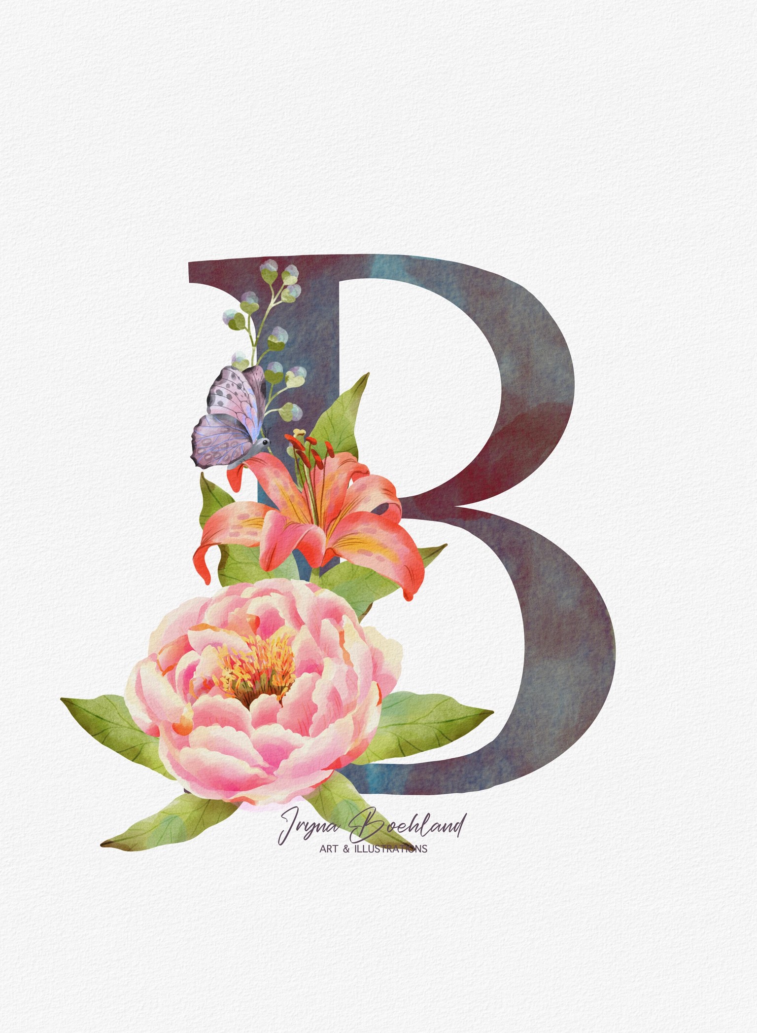 Procreate watercolor flowers and compositions - image 2 - student project