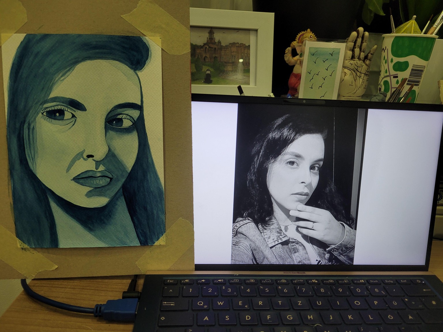 Auto retrato aquarela - image 2 - student project