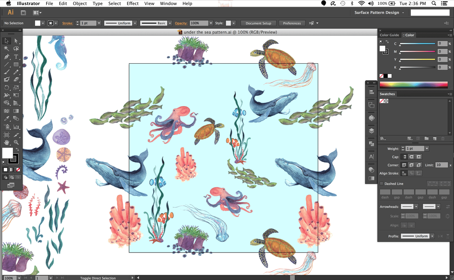 Under The Sea Pattern - SAMPLE PROJECT - image 2 - student project