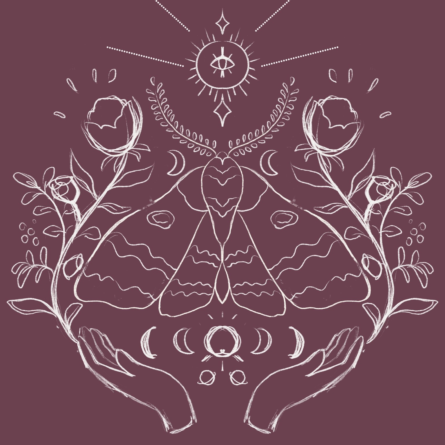 Mystical moth illustration - image 1 - student project