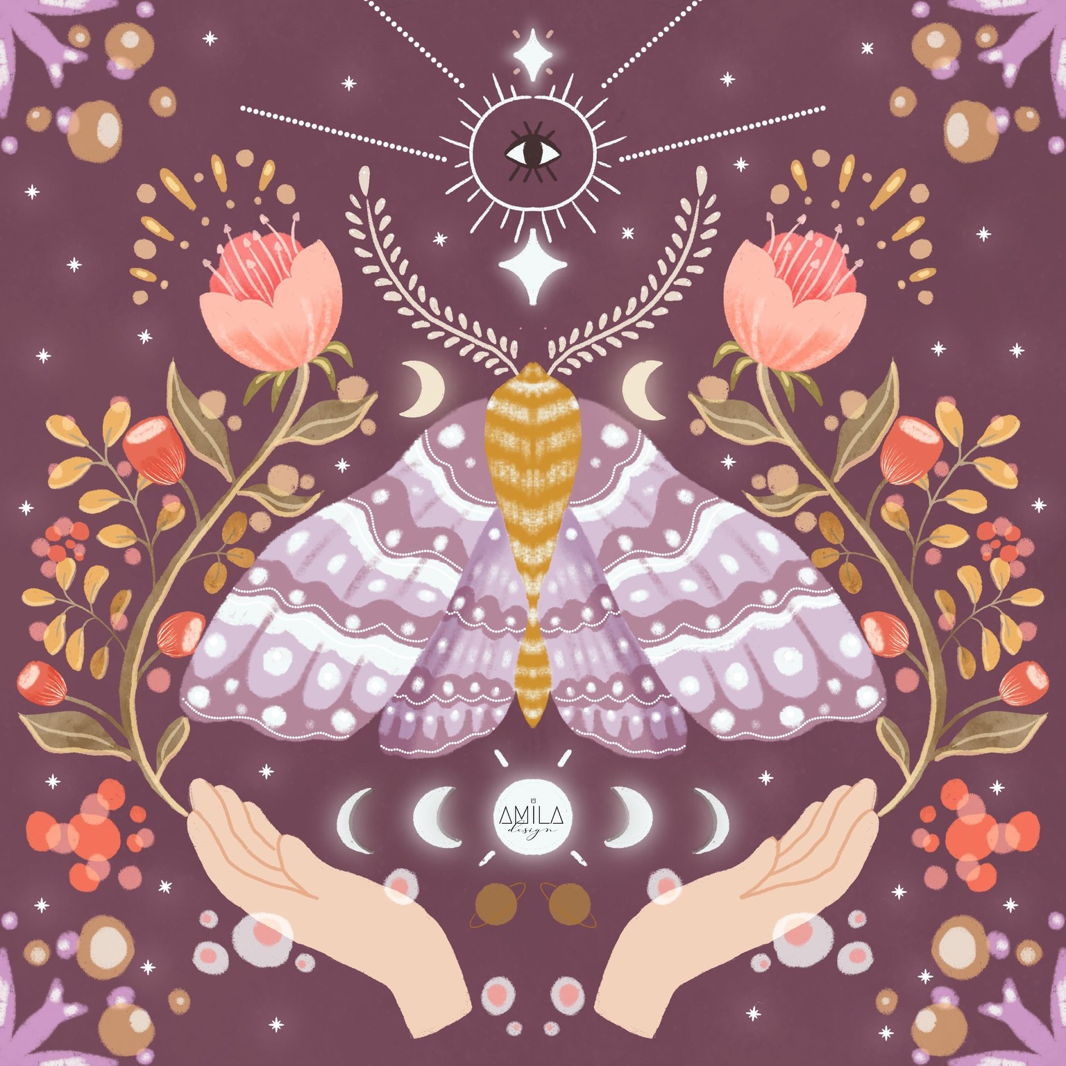 Mystical moth illustration - image 4 - student project