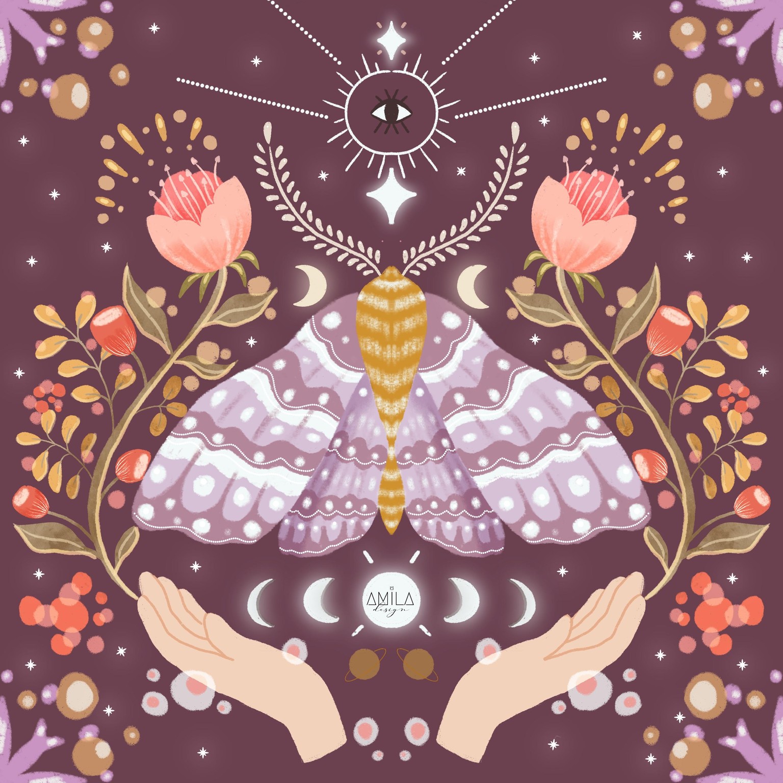 Mystical moth illustration - image 3 - student project