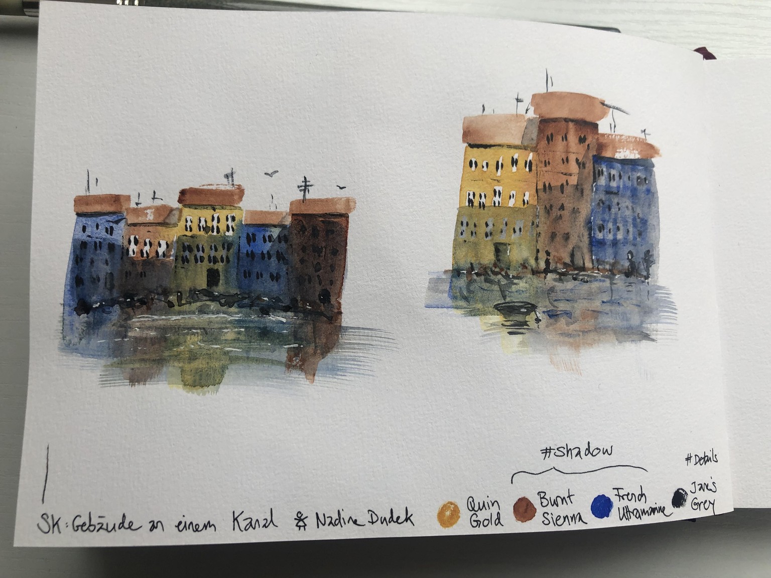 Gebäude an einem Kanal #Watercolour - image 3 - student project
