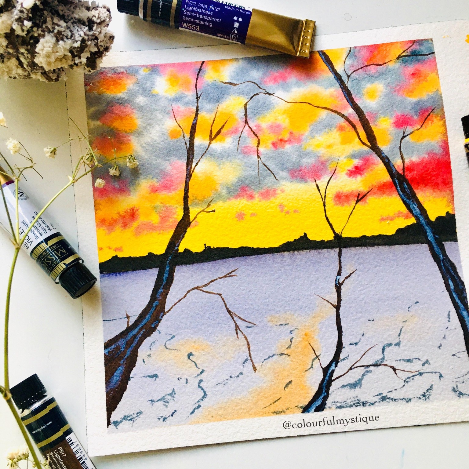 Winter landscape with dramatic sky - image 1 - student project