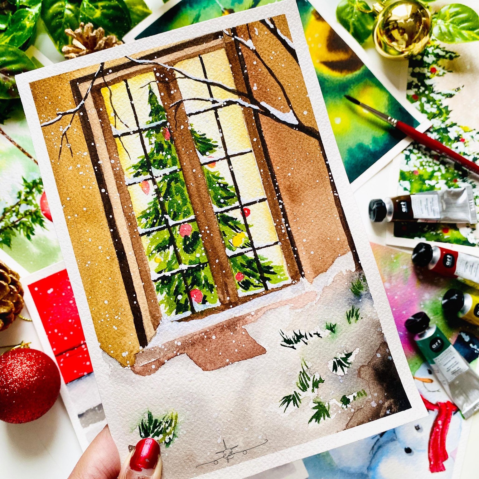 Countdown to Christmas with Watercolours - image 7 - student project