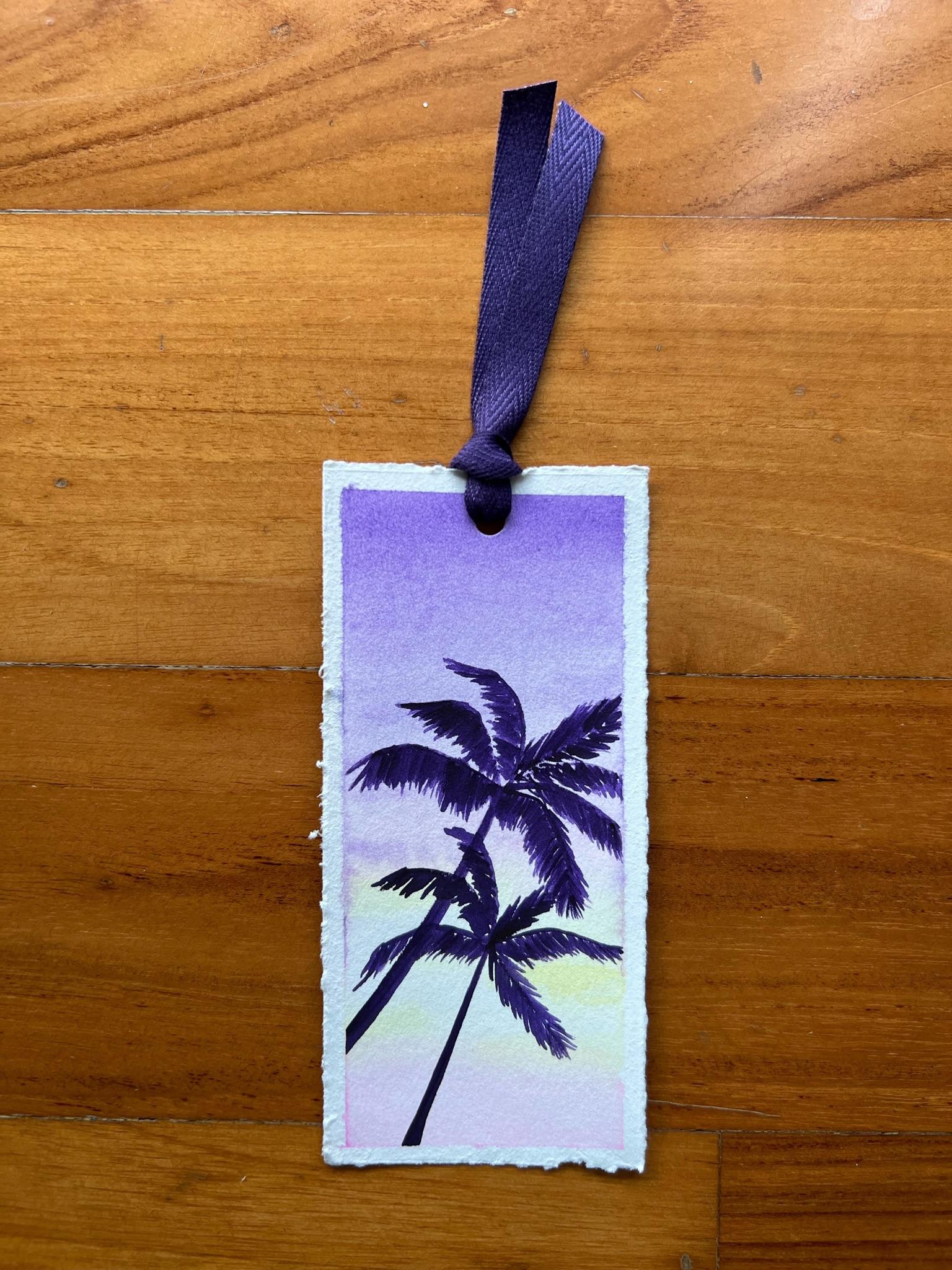 Watercolor sunset bookmark - image 1 - student project