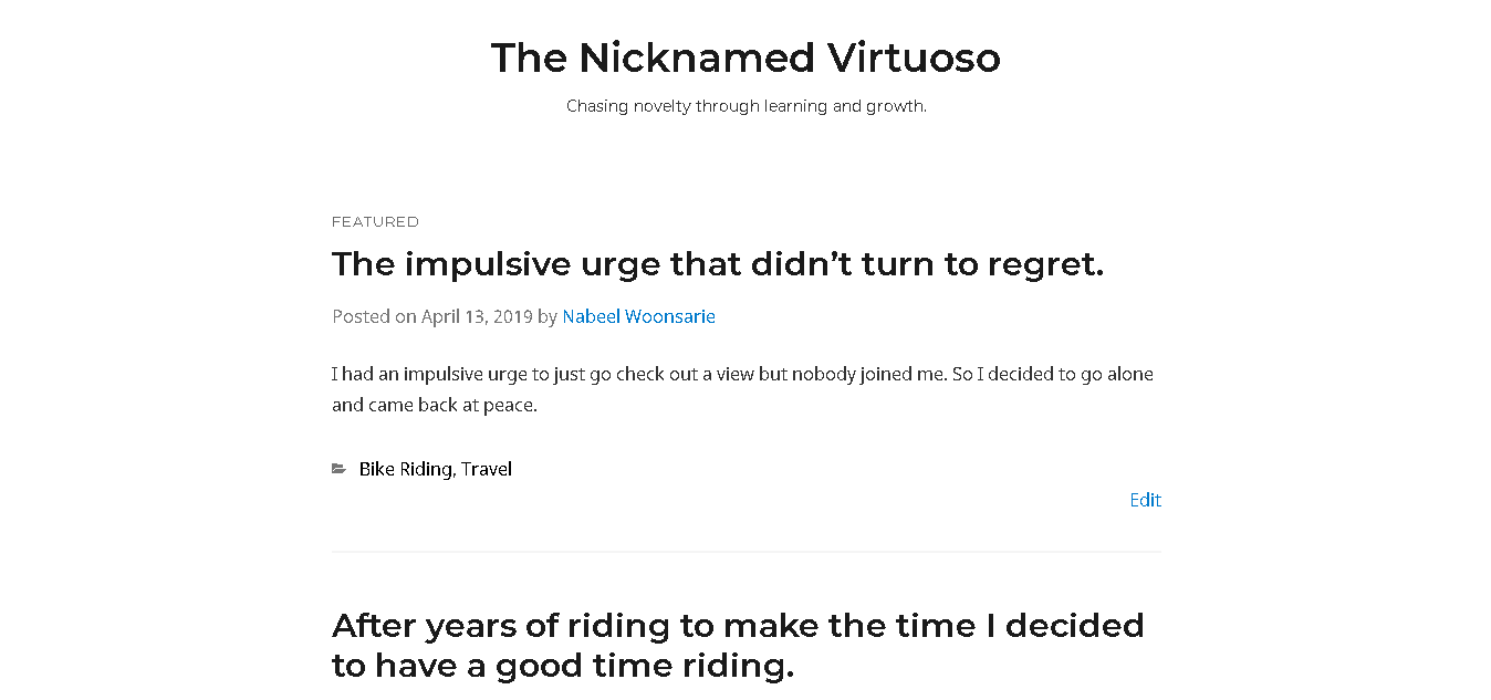 My Blog - The Nicknamed Virtuoso - image 1 - student project