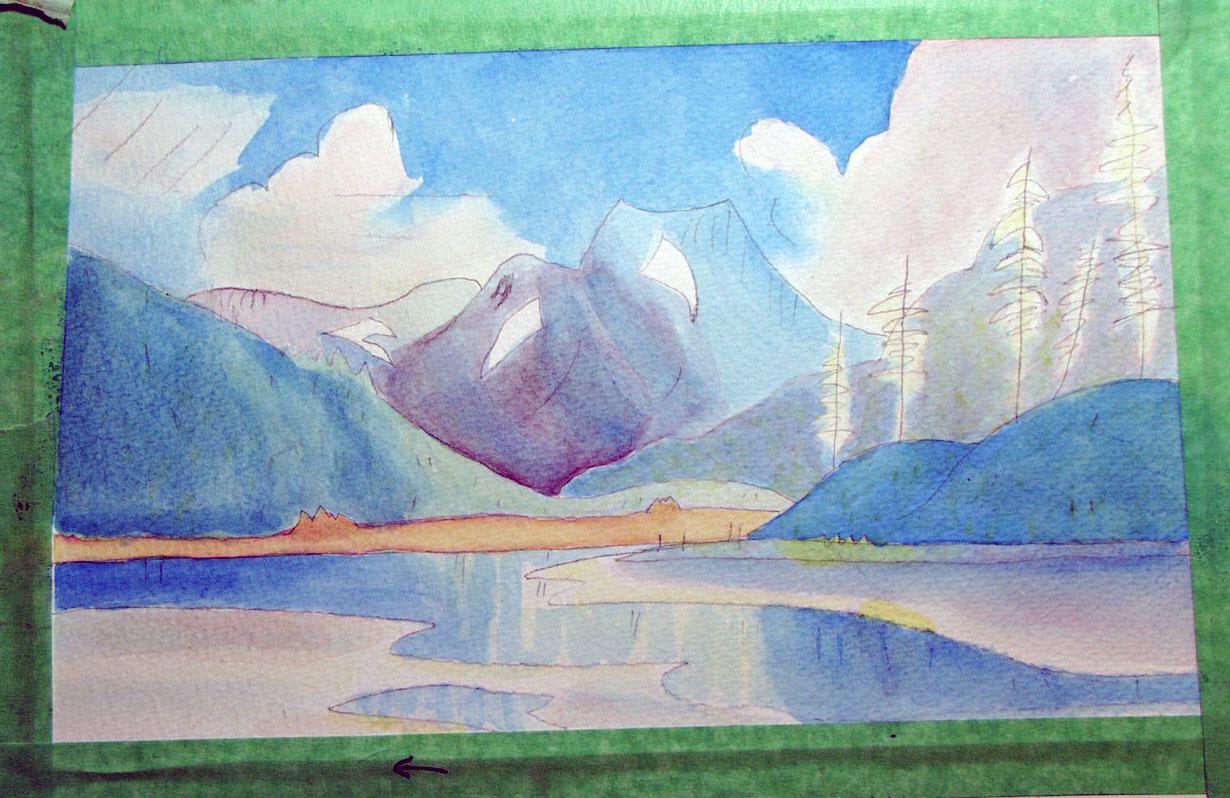 First Landscape in Watercolor - image 6 - student project
