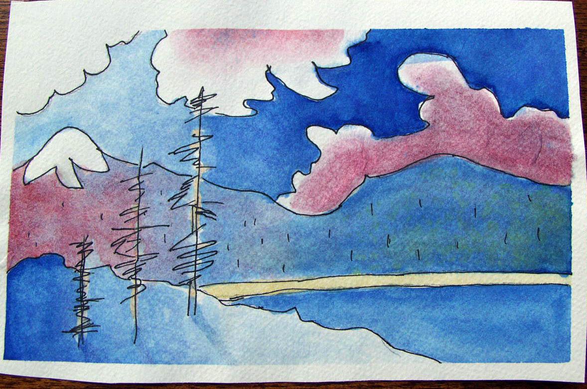 First Landscape in Watercolor - image 1 - student project
