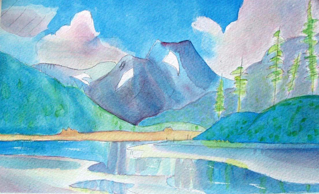 First Landscape in Watercolor - image 7 - student project