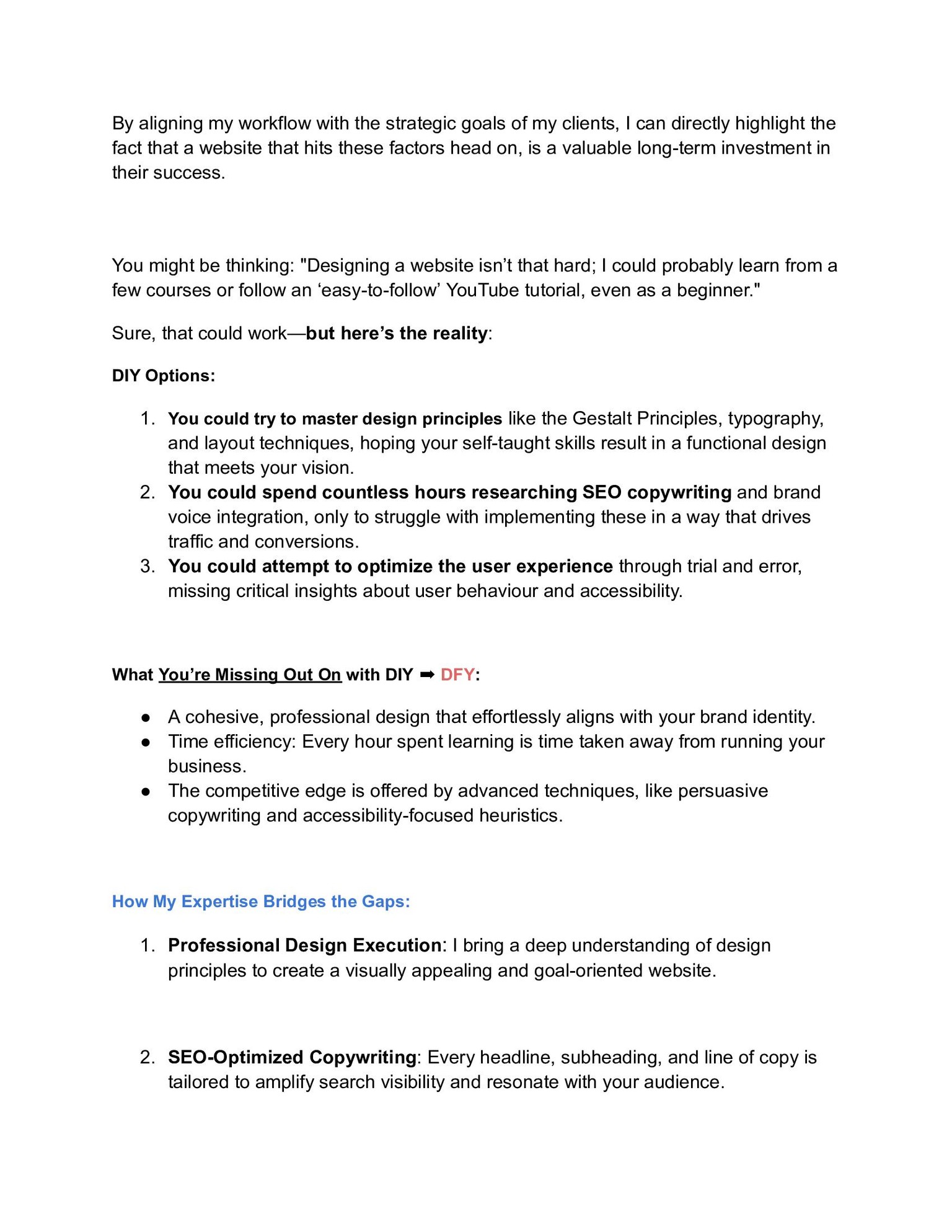 Value Proposition: My Web Design Services (Customer Perspective) - image 2 - student project