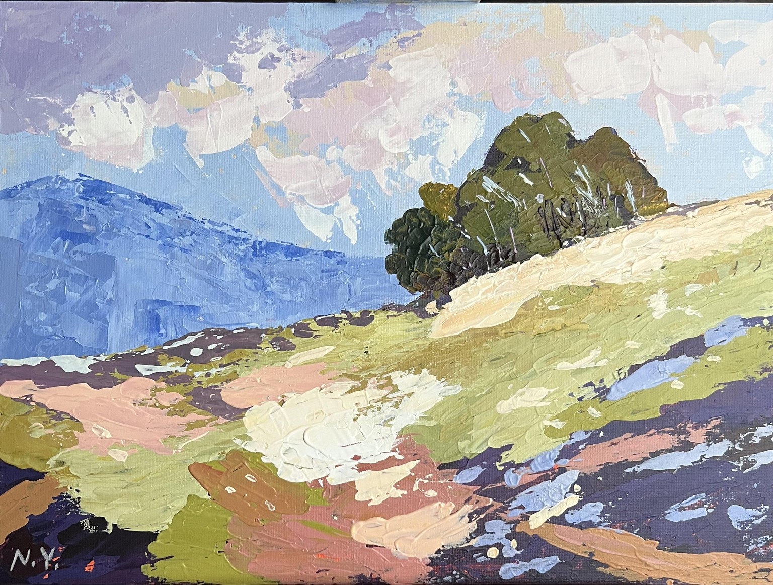 First time a whole landscape with a palette knife - image 1 - student project